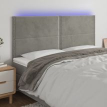 Maison Chic - Furniture Limited - Tête de lit à led Gris clair 160x5x118/128 cm