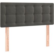 Décoshop26 - Tête de lit accessoire couchage chambre à coucher meuble 100 x 5 x 78/88 cm tissu velours gris foncé TDL0203191