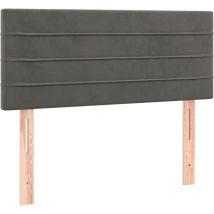 Décoshop26 - Tête de lit accessoire couchage chambre à coucher meuble 100 x 5 x 78/88 cm tissu velours gris foncé TDL0203189