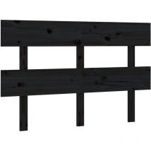 Décoshop26 - Tête de lit accessoire couchage chambre à coucher meuble 124 x 3 x 81 cm bois de pin noir TDL0202349