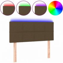 Décoshop26 - Tête de lit accessoire couchage chambre à coucher meuble à led 100 x 5 x 78/88 cm tissu marron foncé TDL0200905