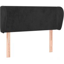 Tête de lit accessoire couchage chambre à coucher meuble avec rebord latéral 93 x 23 x 78/88 cm Tissu velours noir TDL0204372