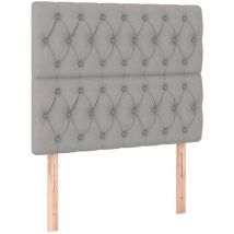 Décoshop26 - Tête de lit accessoire couchage chambre à coucher meuble capitonné 2 parties 100 x 7 x 78/88 cm tissu gris clair TDL0206437