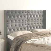 Furniture Limited - Tête de lit avec oreilles Gris clair 163x16x1
