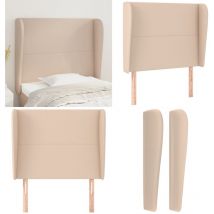 Tête de lit avec oreilles Cappuccino 83x23x118/128cm Similicuir - Tête De Lit - Tête De Lit Capitonnée - Tête De Lit Rembourrée - Tête De Lit Moderne