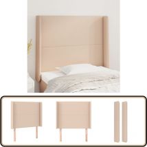Tête de lit avec oreilles Cappuccino 93x16x118/128cm Similicuir - Tête De Lit - Tête De Lit Capitonnée - Tête De Lit Rembourrée - Tête De Lit Moderne