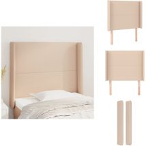 Tête de lit avec oreilles Cappuccino 93x16x118/128cm Similicuir - Tête De Lit - Tête De Lit Capitonnée - Tête De Lit Rembourrée - Tête De Lit Moderne