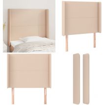 Tête de lit avec oreilles Cappuccino 93x16x118/128cm Similicuir - Tête De Lit - Tête De Lit Capitonnée - Tête De Lit Rembourrée - Tête De Lit Moderne