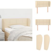 Tête de lit avec oreilles Crème 103x23x78/88 cm Tissu - Tête De Lit - Têtière De Lit - Literie - Meuble De Chambre - Décoration Chambre