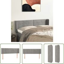 Qonovt - The Living Store Tête de lit avec oreilles Gris clair 147x16x78/88 cm Velours - Tête De Lit - Tête De Lit Rembourrée - Literie - Chambre à