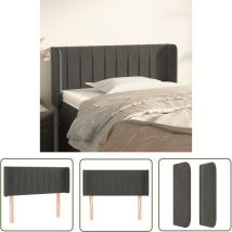 The Living Store Tête De Lit Avec Oreilles Gris Foncé 103x16x78/88 Cm Velours - Tête De Lit - Tête De Lit Velours - Literie - Meuble Chambre - 