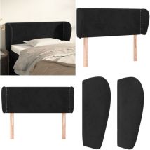 Tête de lit avec oreilles Noir 93x23x78/88 cm Velours - Tête De Lit - Literie - Meuble De Chambre - Décoration Chambre - Velours - Home & Living