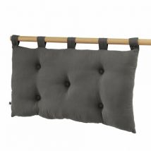 L'effet Papillon - Tete de lit avec passants Gaze de coton 50 x 80 cm Granit