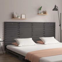 Jinlefu - vidaXL Tête de lit murale Gris 206x3x91,5 cm Bois massif de pin