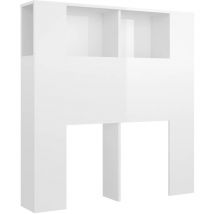 Jinlefu - Armoire de tête de lit Blanc brillant 100x18,5x104,5 cm vidaXL