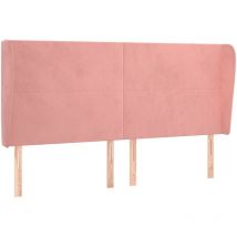 Jinlefu - Tête de lit avec oreilles Rose 203x23x118/128 cm Velours vidaXL