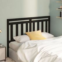 Jinlefu - Tête de lit Style Scandinave pour chambre à coucher Noir 126x4x100 cm Bois massif de pin vidaXL
