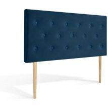 Intensedeco - Tête de lit capitonnée Théa 140cm Velours Bleu foncé