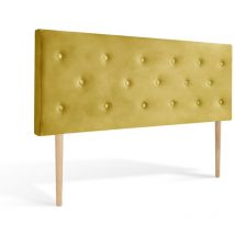 Tête de lit capitonnée Théa 160cm Velours Jaune moutarde