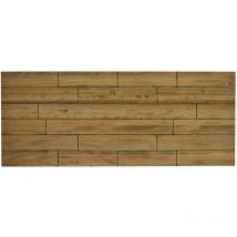 Box Furniture - Tête de lit en bois massif de pin. Planches bois déréglées. 150X60x1,8cm.