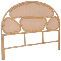 Sweeek - Tête de lit en rotin naturel et cannage. bois clair. bohème. L162 x P3 x H130cm