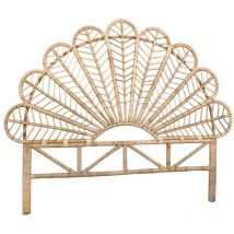 Aubry Gaspard - Tête de lit en rotin naturel Sola Sommier 140 cm