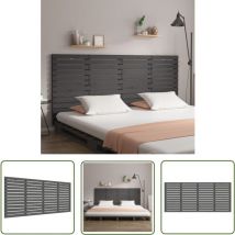 Er-siice - The Living Store Tête de lit murale Gris 166x3x91,5 cm Bois massif de pin - Tête De Lit Murale - Tête De Lit Bois - Tête De Lit Grise