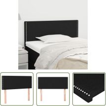 The Living Store Tête De Lit Noir 100x5x78/88 Cm Tissu - Tête De Lit - Literie - Meuble Chambre - Têtière De Lit - Literie Moderne