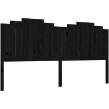 Tête De Lit Noir 206x4x110 Cm Bois Massif De Pin