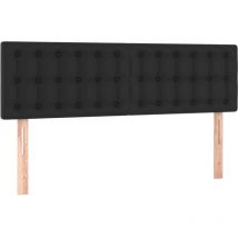 Lafomukea - Têtes de lit 2 pcs Noir 72x5x78/88 cm Similicuir