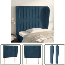 Bonnevie - The Living Store Tête de lit avec oreilles Bleu foncé 103x23x118/128 cm Velours - Tête De Lit - Literie - Meuble De Chambre - Tête De Lit