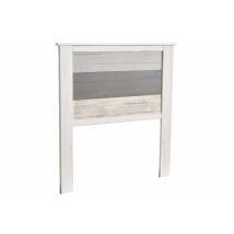 Tête De Lit Pour Lit 90 Cm En Pin Blanc, Gris Et Beige - Kinda