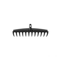 Fiskars - Tête de balai à gazon livrée sans manche, 12 dents, Compatible avec le Manche Solid, Largeur : 41 cm, Dents en plastique, Noir, Solid,