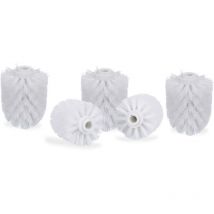Relaxdays - Lot de 40 têtes de rechange pour brosse wc, orifice intérieur 12 mm, Diamètre 8 cm, plastique, blanc