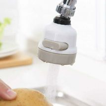 Tête de Robinet de Cuisine 360 ° Pivotant,Filtre de Buse Tête,3 Modes Réglable,embout à économie d'eau,pour cuisine et salle de bain (Blanc) Forehill