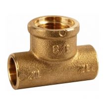 Raccord laiton en T réduit à souder - F 1/2' - diamètre 12 mm - 130GC