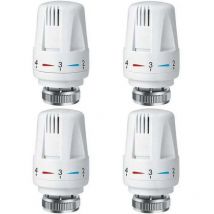 4 pcs Tête thermostatique de radiateur pcs, tête de thermostat de radiateur trv M30 x 1,5, vanne thermostatique de radiateur, vannes de radiateur de