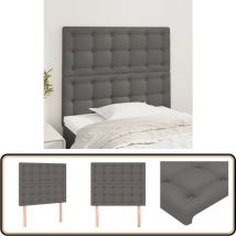 Têtes de lit 2 pcs Gris 80x5x78/88 cm Similicuir - Tête De Lit - Têtière De Lit - Literie - Meuble De Chambre - Décoration Chambre