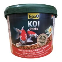 Aliment complet flottant Koï stick 10 litres , 1,5 kg pour carpes koï de bassin Tetra
