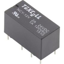 NCY-12V Relais pour circuits imprimés 12 v/dc 2 a 2 inverseurs (rt) 1 pc(s) W738771 - Texcell