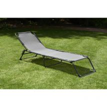 Glendale Leisure - Textaline Sun Lounger Bed - L28 x W59 x H190 cm - Grey