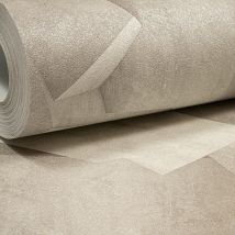 Ugepa - Textured 3D Effect Geometric Hexagon Quadra Natural Grey Wallpaper L50507