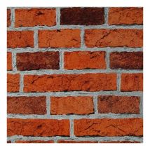 Textured Vinyl Brick Style Wallpaper Stones Slates Rustic Effect Embossed Red