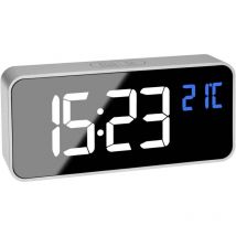 60.2032.54 Quarzo Sveglia Argento Tempi di allarme 2 Display grande, Allarme extra forte - Tfa Dostmann