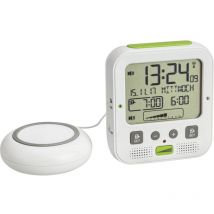 60.2538.02 Radiocontrollato Sveglia Bianco, Verde Tempi di allarme 2 Allarme a vibrazione, Allarme extra f - Tfa Dostmann