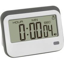 TFA Dostmann Digitaler Timer mit Stoppuhr und Wecker Minuteur blanc, gris numérique