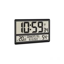Dostmann xl horloge murale numérique, 60.4520.01, avec température et humidité, jour de la semaine également en français (8 langues), horloge