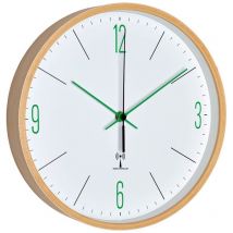 Tfa Horloge murale Dostmann de, Bois, Blanc/Vert, 25,5 x 4,5 x 25,5 cm