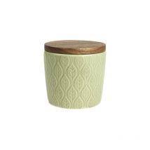 T&g Green House Pointed Leaf Small Store Jar with Rustic Acacia Lid