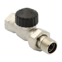 Th-Ventil vernickelt 1/2' als Eckform oder Durchgangsform